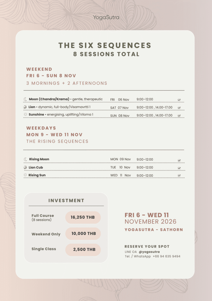 Vinyasa Krama Mandiram Bangkok — Matthew Sweeney 6-Day Immersion Workshop 1 EVENT poster A4